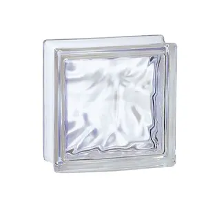 brique de verre classique incolore nuagée