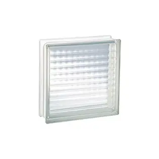 brique de verre quadrillée transparente