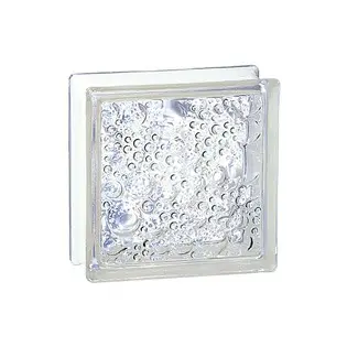 brique de verre bullée transparente incolore