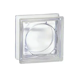 brique de verre transparente ronde