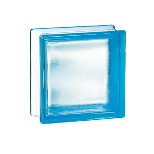 brique de verre satinée bleu azur