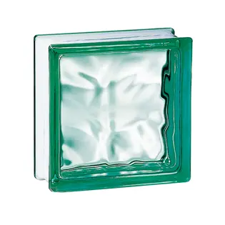 brique de verre classique nuagée verte