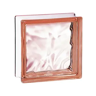 brique de verre classique nuagée rose