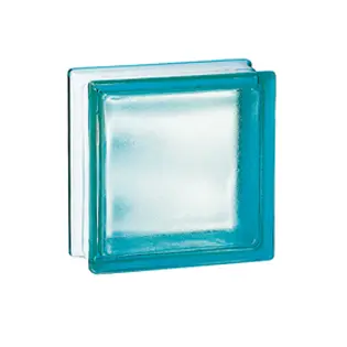 brique de verre satinée turquoise