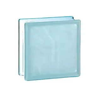 brique de verre nuagée turquoise