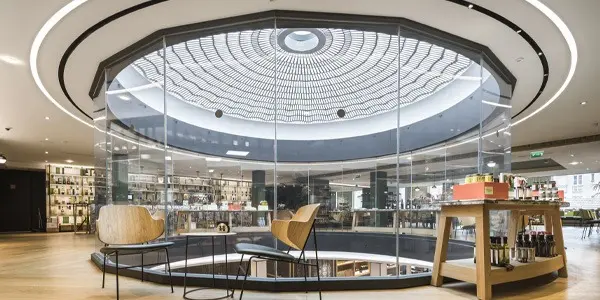 coupole en lingots de verre grande épicerie de paris