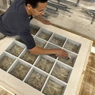 fabrication panneaux briques de verre