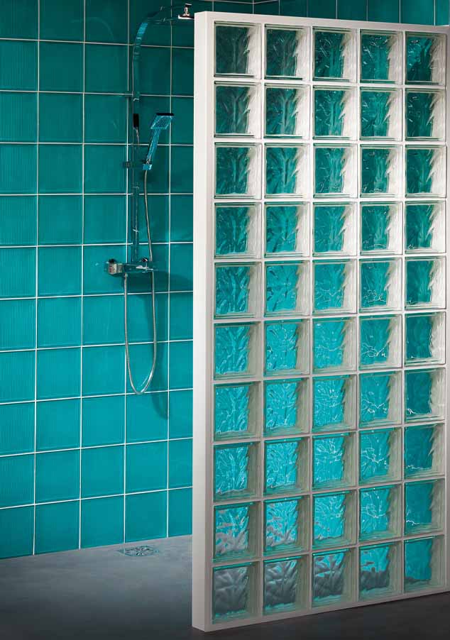 paroi de douche en briques de verre cubiver