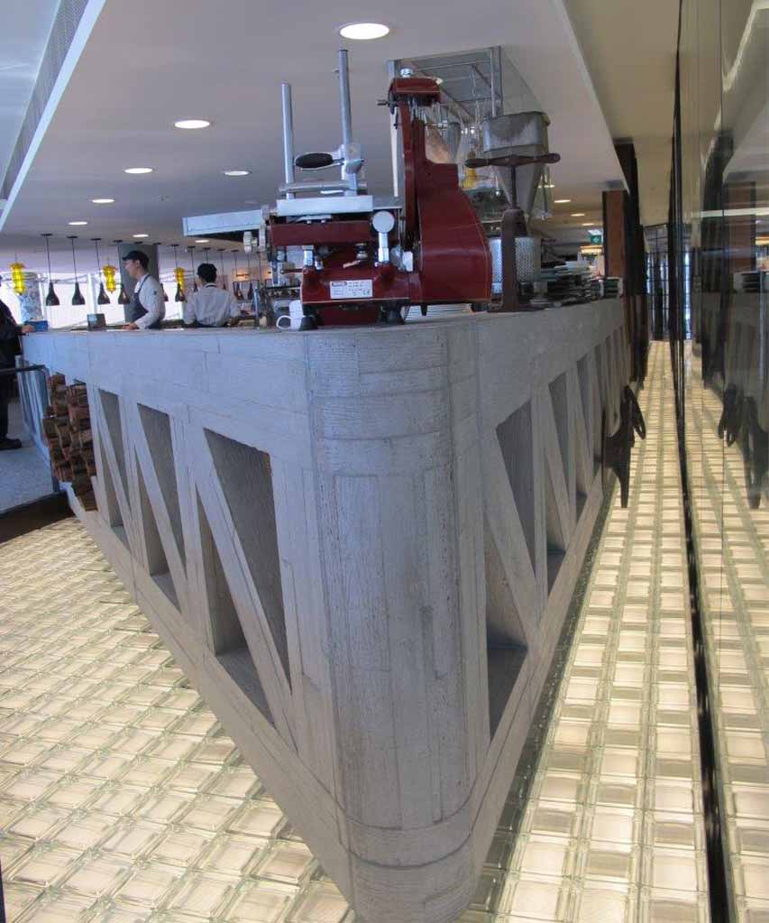 restaurant salle en pavé de verre